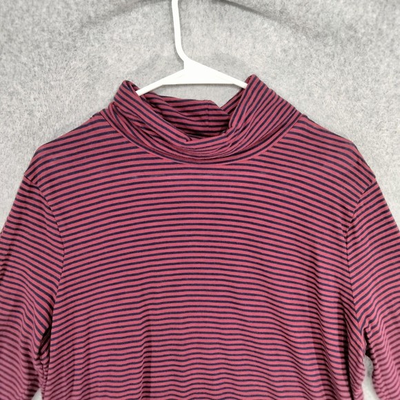 Madewell Turtleneck Top Womens Size XL Blue Red Striped Casual Long Sleeve - Picture 2 of 12